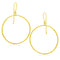 14k Yellow Gold Circle Earrings with Diamond Cut Texture